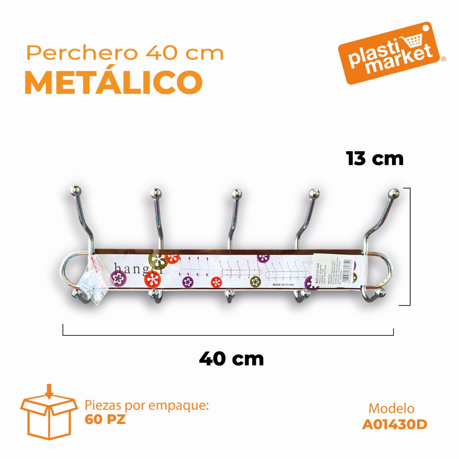 A01-430D PERCHERO METALICO 40 CM.