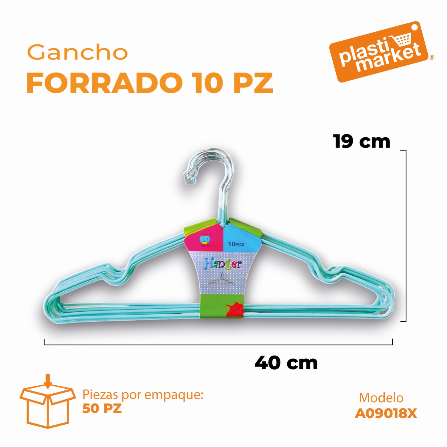 A09-018X GANCHO FORRADO 10 PZ.