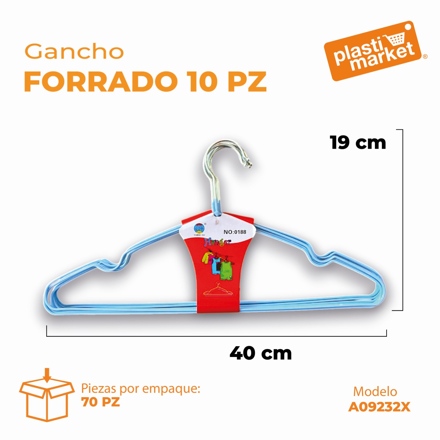 A09-232X GANCHO FORRADO 10 PZ.