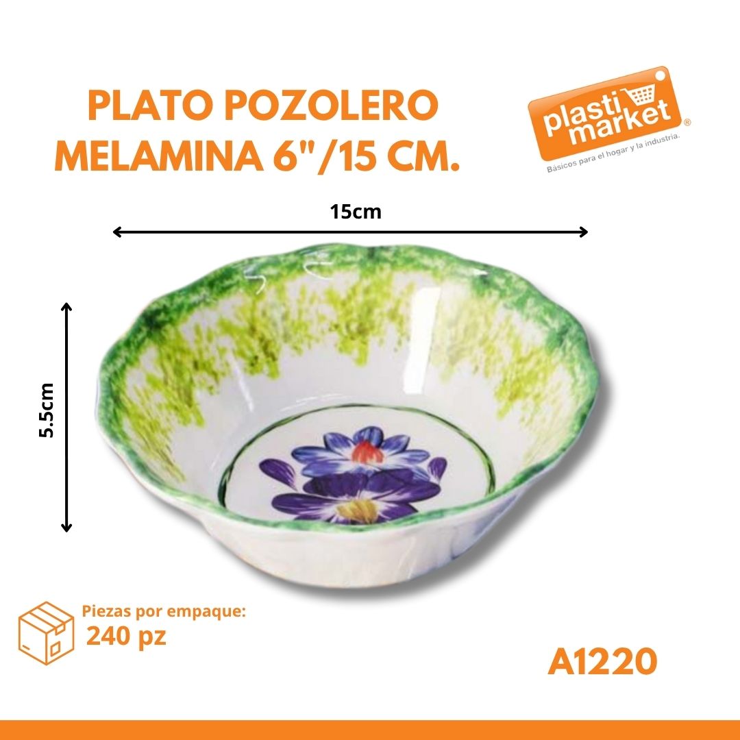 A1220 PLATO POZOLERO MELAMINA 6"/15 CM.