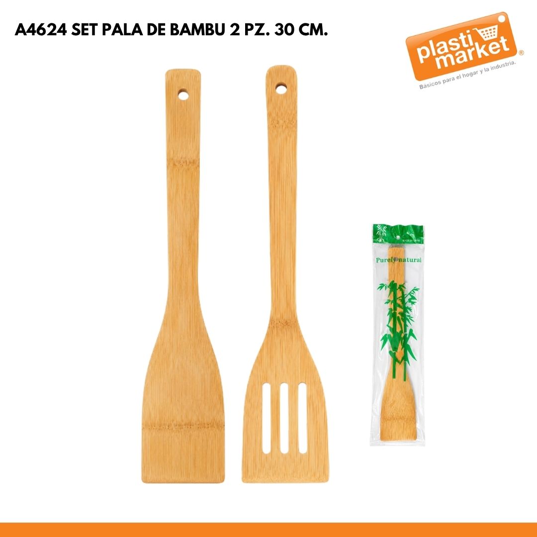 A4624 SET PALA DE BAMBU 2 PZ. 30 CM.