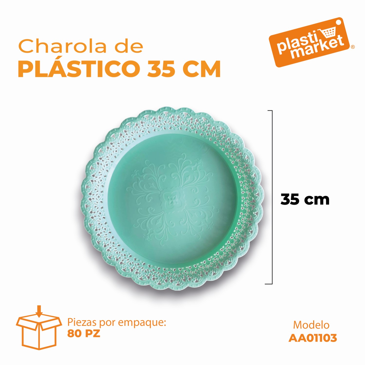 AA-0110-3 CHAROLA DE PLASTICO 35 CM.