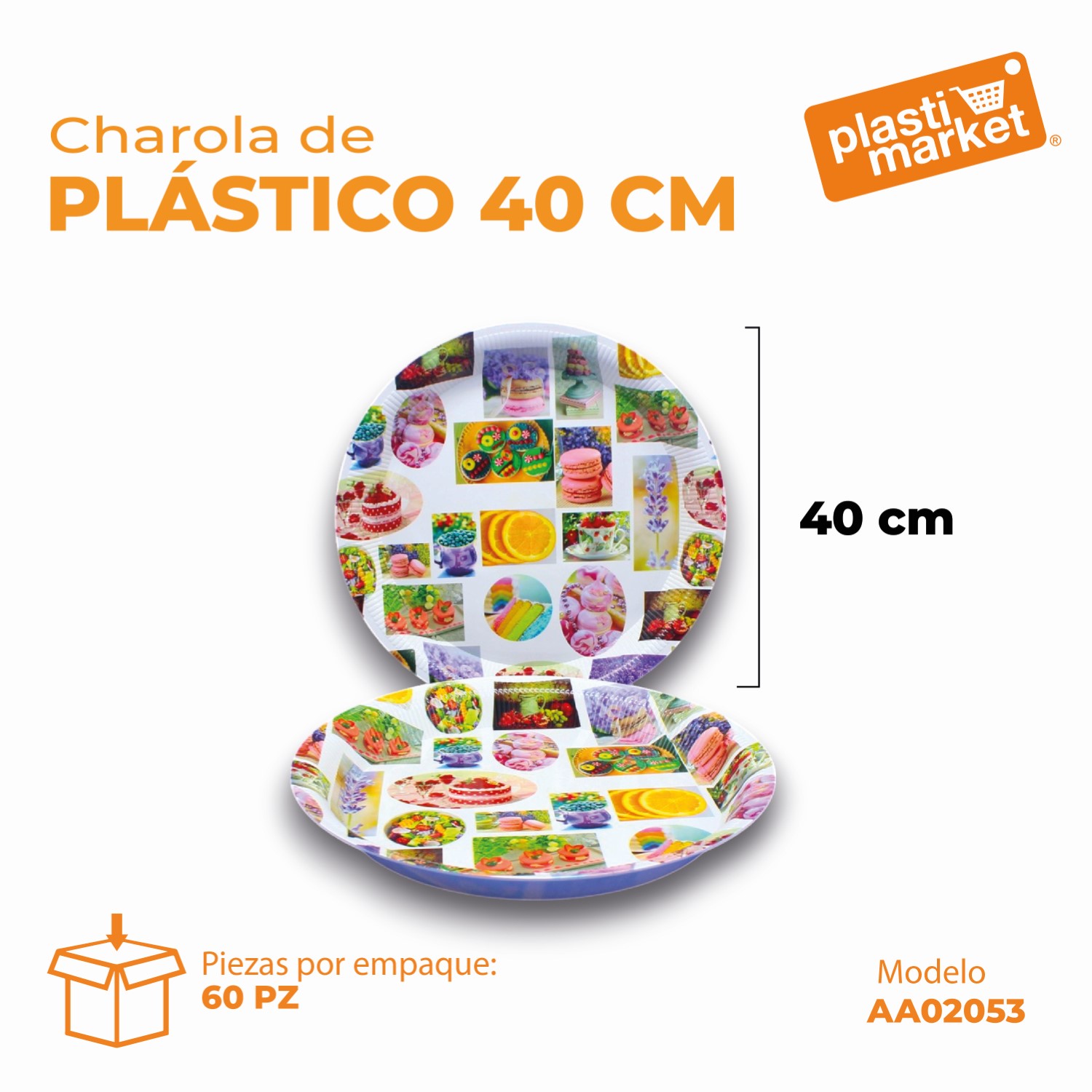 AA-0205-3 CHAROLA DE PLASTICO 40 CM.