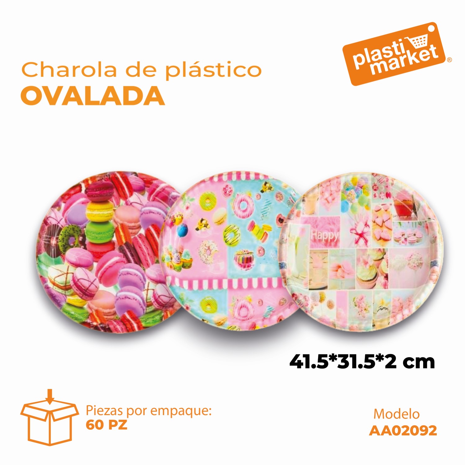 AA-0209-2 CHAROLA DE PLASTICO OVALADA