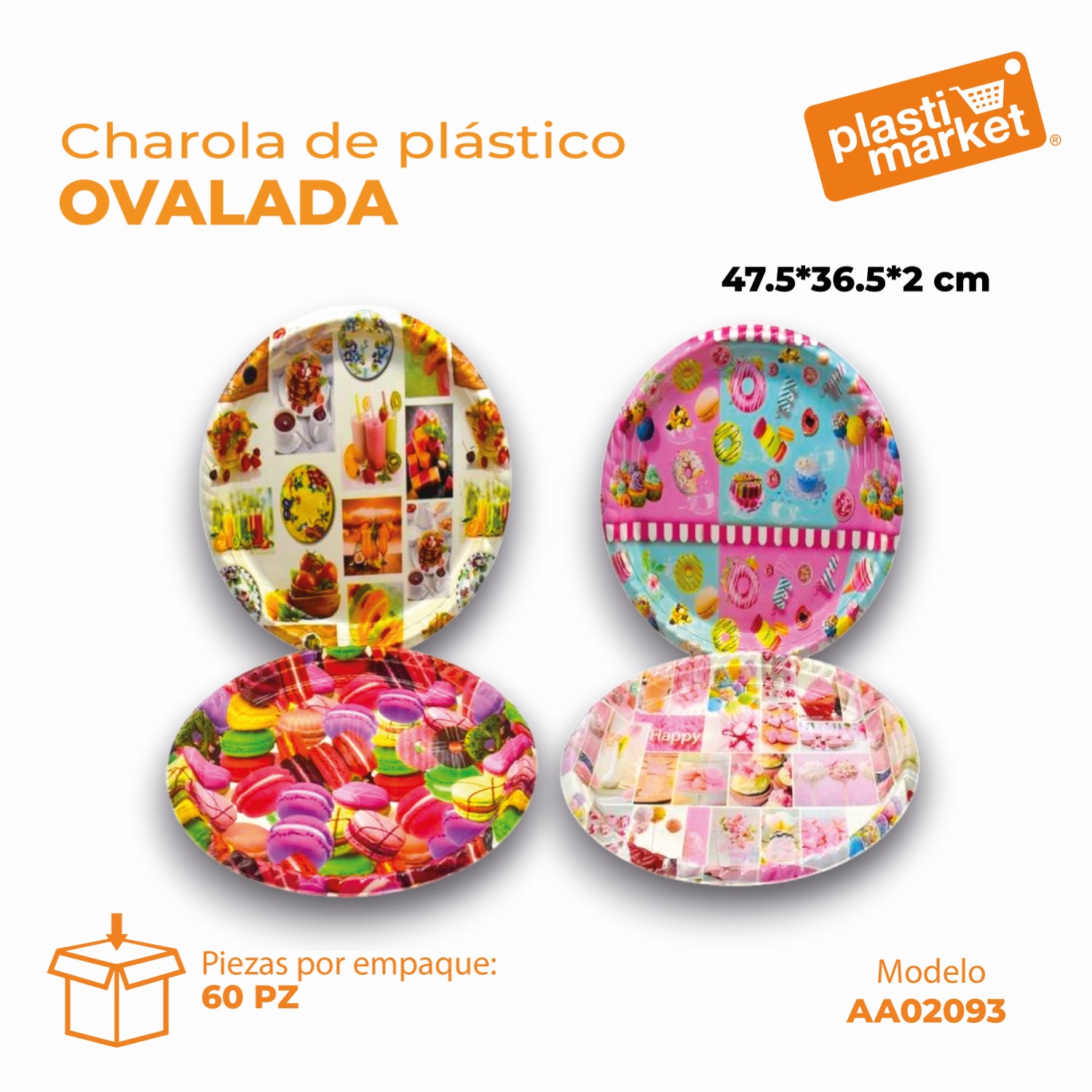 AA-0209-3 CHAROLA DE PLASTICO OVALADA