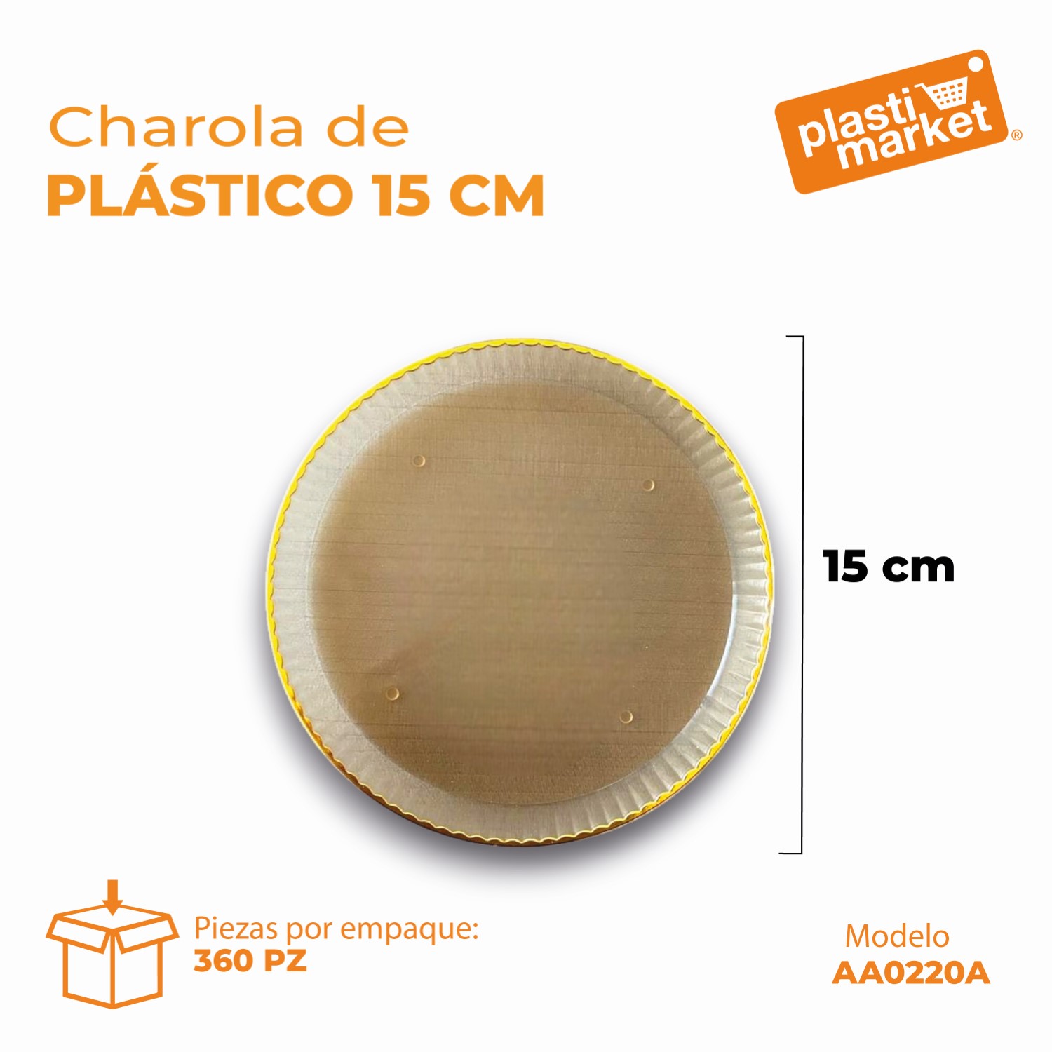 AA-0220A CHAROLA DE PLASTICO 15 CM.
