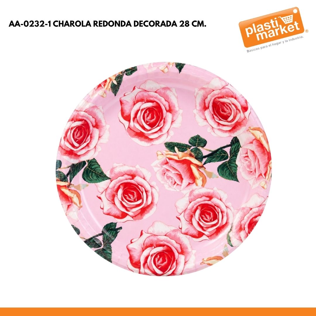 AA-0232-1 CHAROLA REDONDA DECORADA 28 CM.