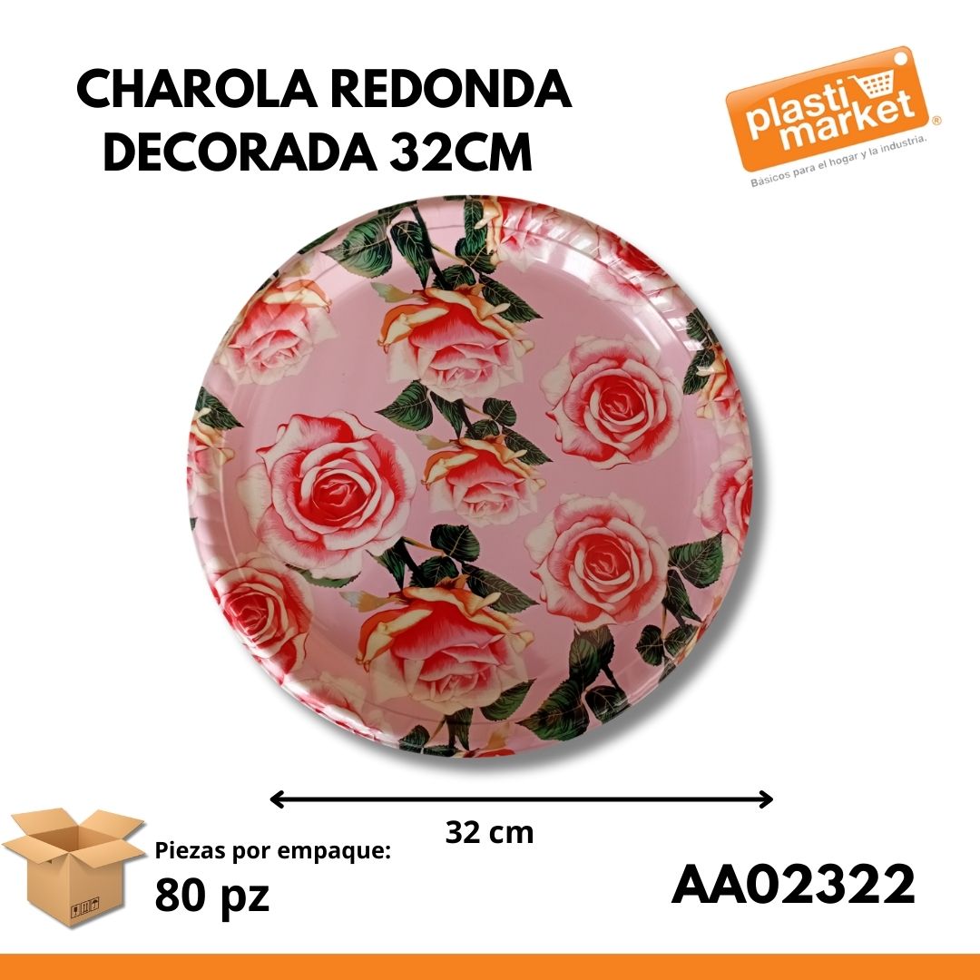 AA-0232-2 CHAROLA REDONDA DECORADA 32 CM.