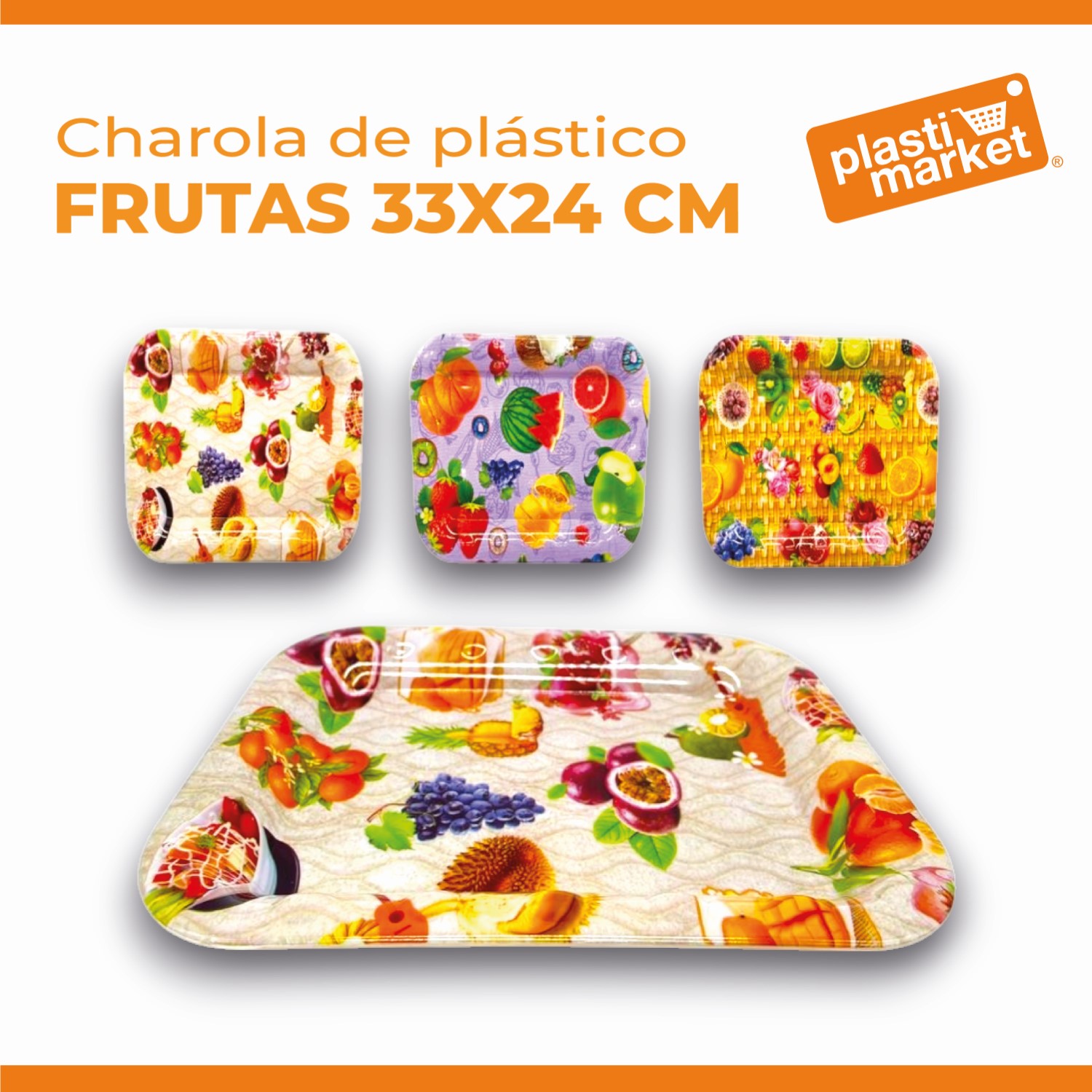 AA-0421-2 CHAROLA DE PLASTICO FRUTAS 33X24 CM.