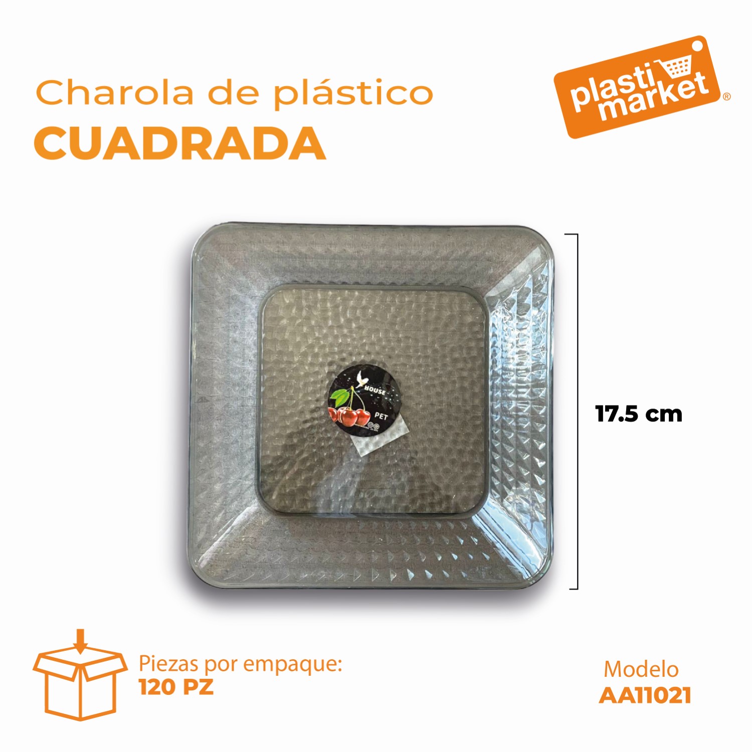 AA-1102-1 CHAROLA DE PLASTICO CUADRADA