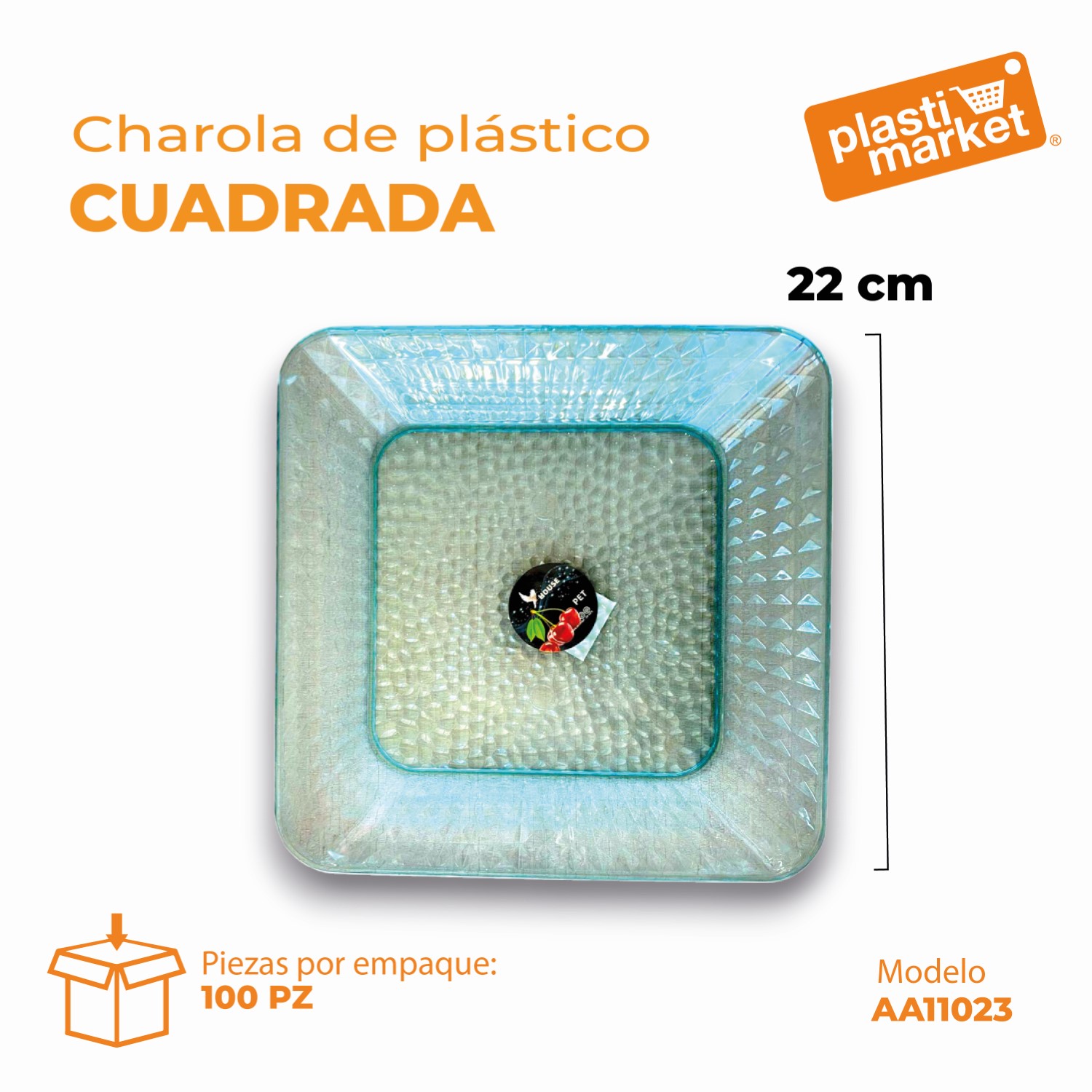 AA-1102-3 CHAROLA DE PLASTICO CUADRADA