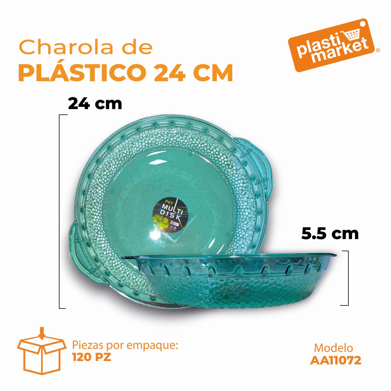 AA-1107-2 CHAROLA DE PLASTICO 24 CM.