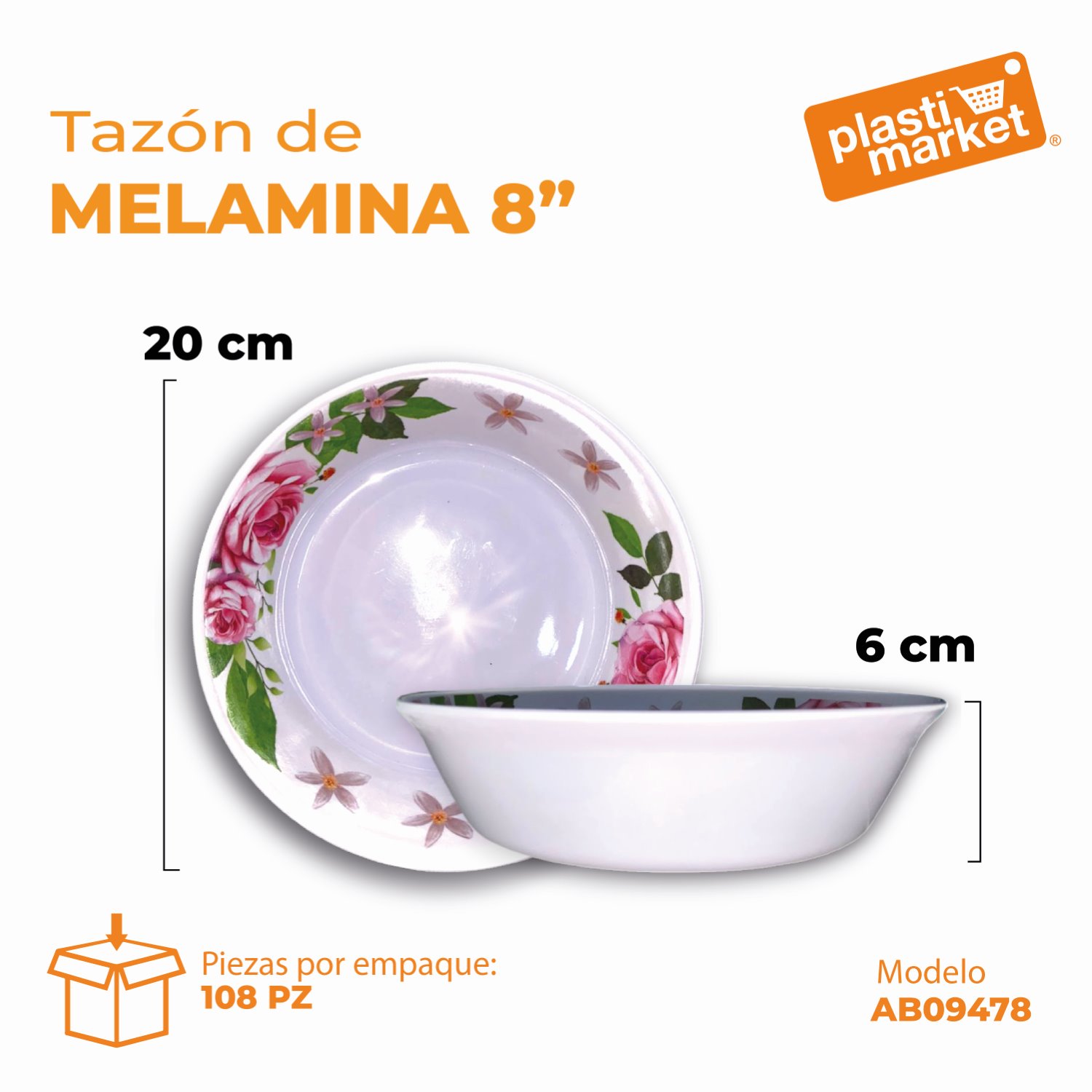 AB-0947-8 TAZON MELAMINA 8"