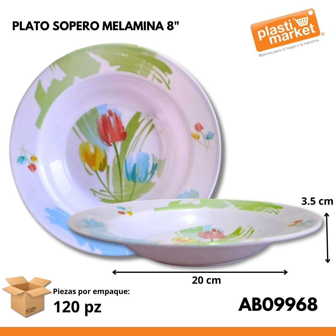 AB-0996-8 PLATO SOPERO MELAMINA 8"