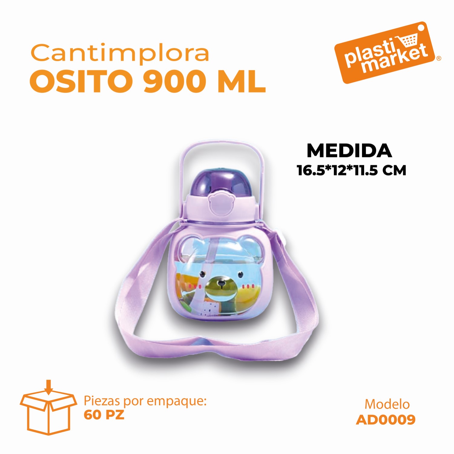 AD-0009 CANTIMPLORA OSITO 900 ML.