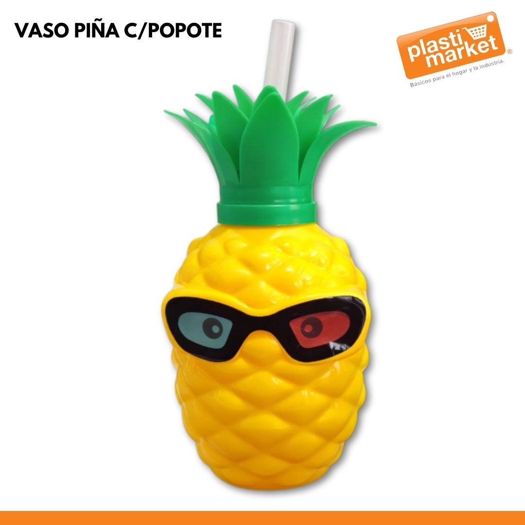 AD-0525 VASO PIÑA C/POPOTE