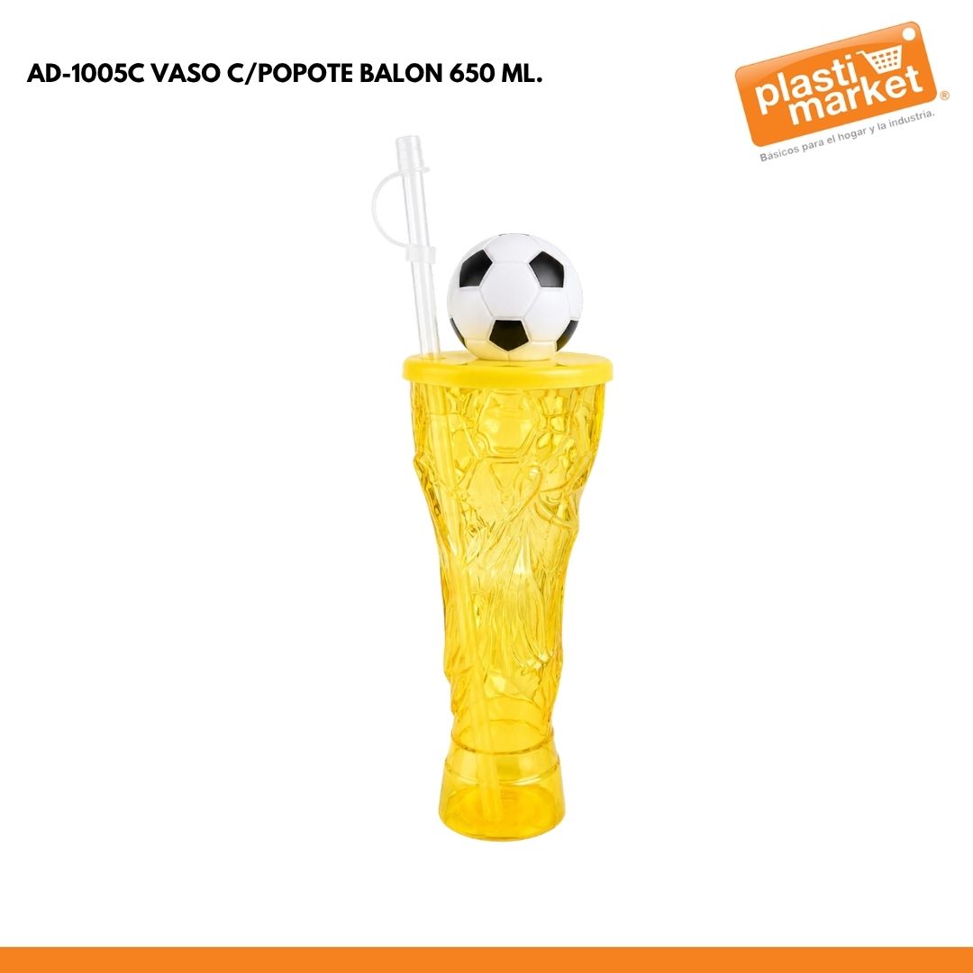 AD-1005C VASO C/POPOTE BALON 650 ML.