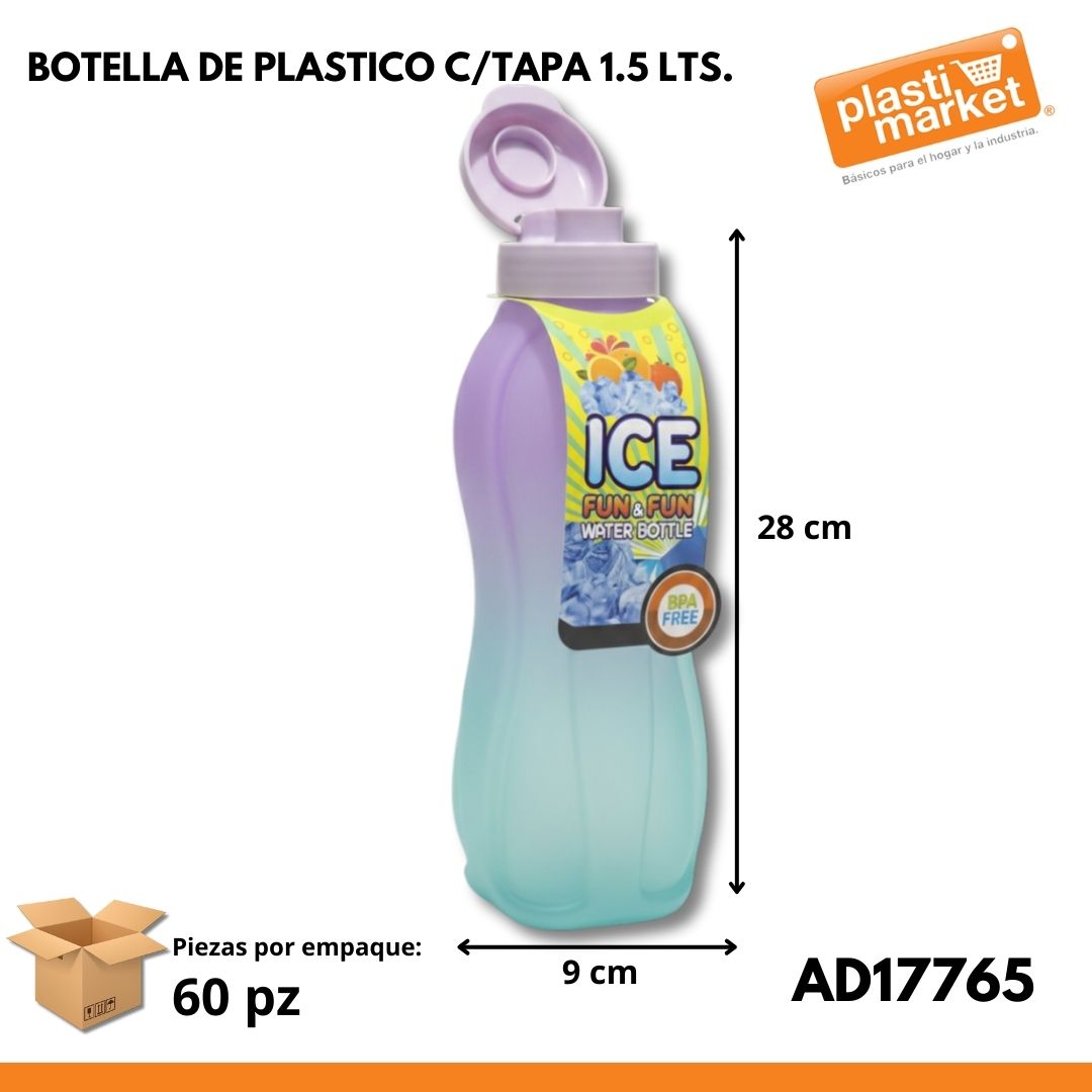 AD-1776-5 BOTELLA DE PLASTICO C/TAPA 1.5 LTS.