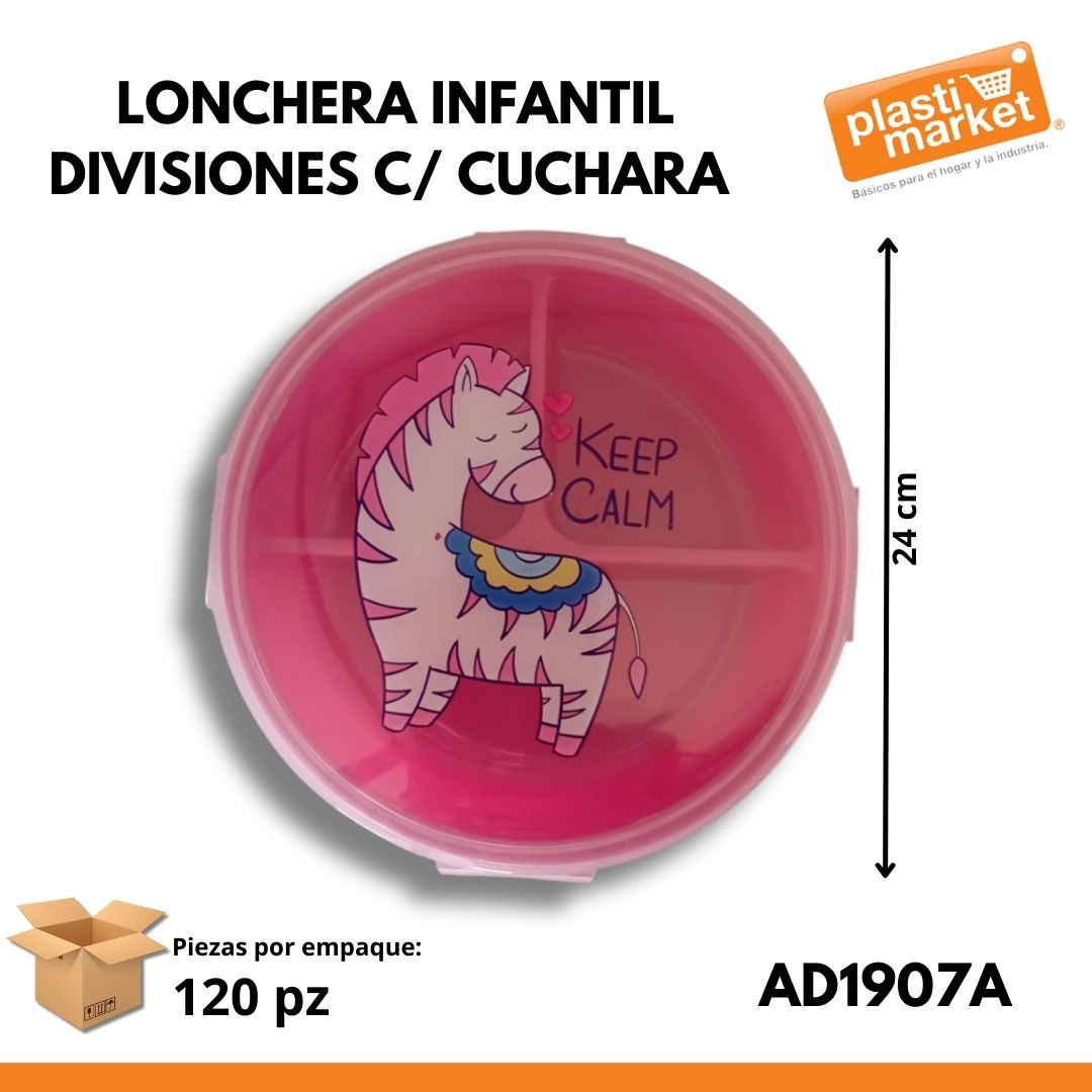 AD-1907A LONCHERA INFANTIL DIVISIONES C/CUCHARA