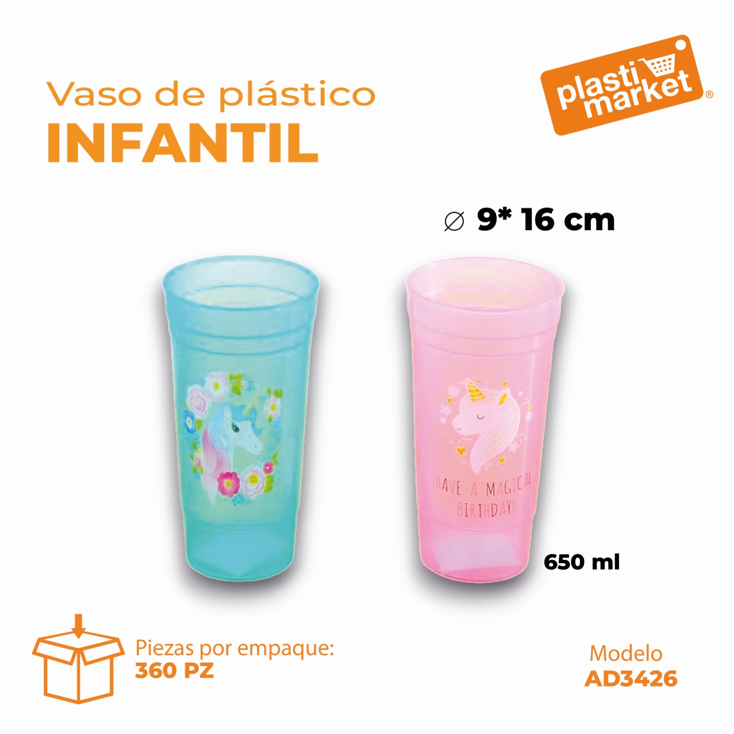 AD-3426 VASO DE PLASTICO INFANTIL