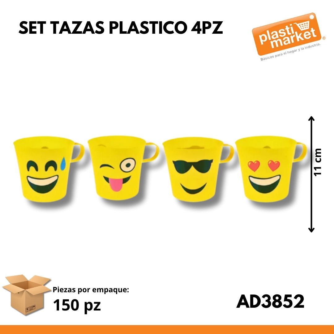 AD-3852 SET TAZAS PLASTICO 4 PZ.