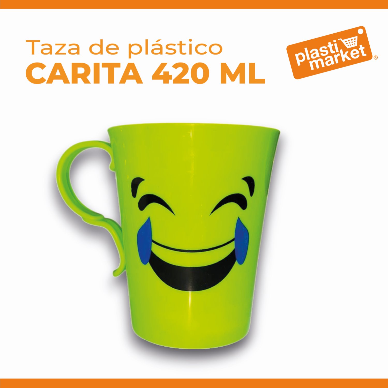 AD-3853B TAZA DE PLASTICO CARITA 420 ML.