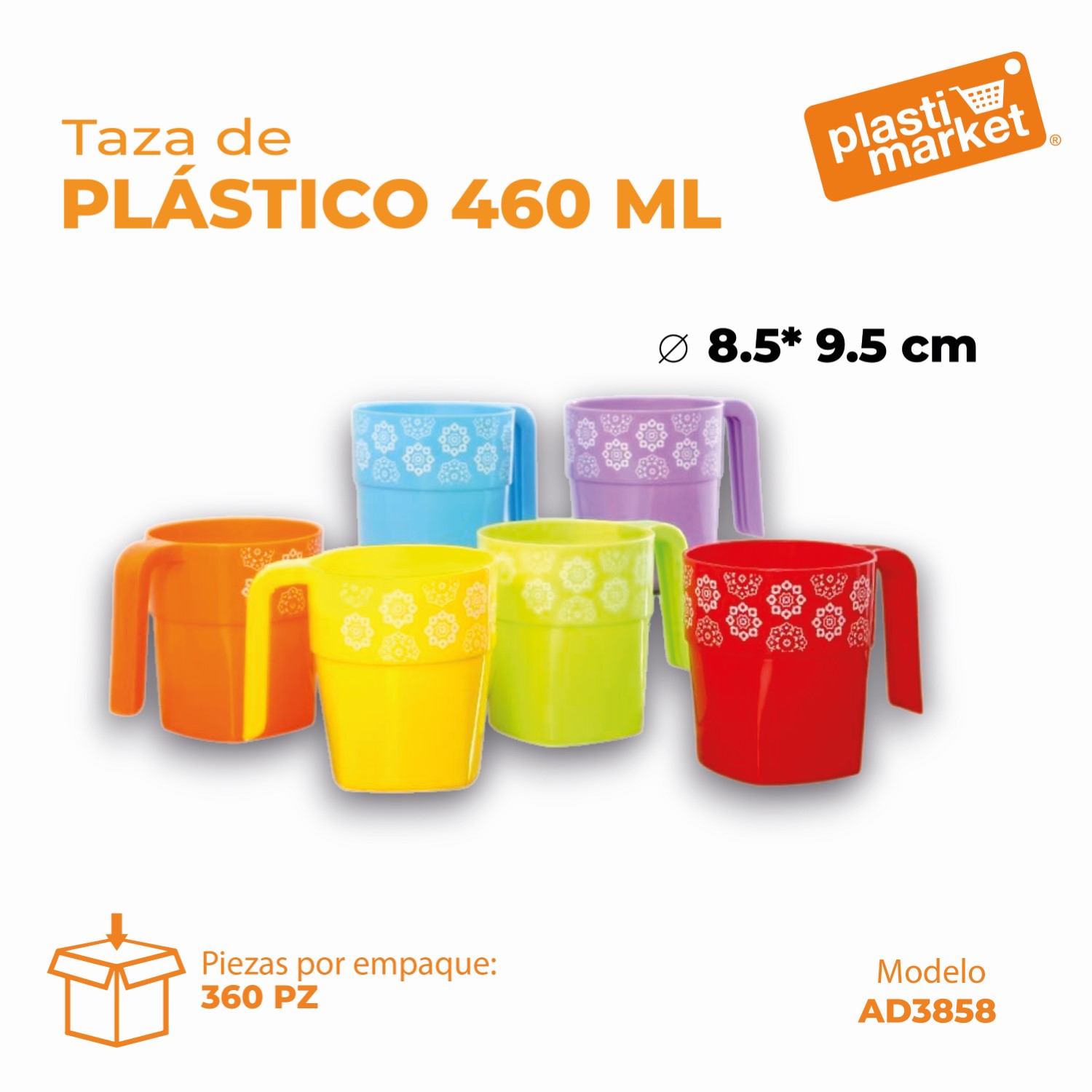 AD-3858 TAZA DE PLASTICO 460 ML. "OFERTA"