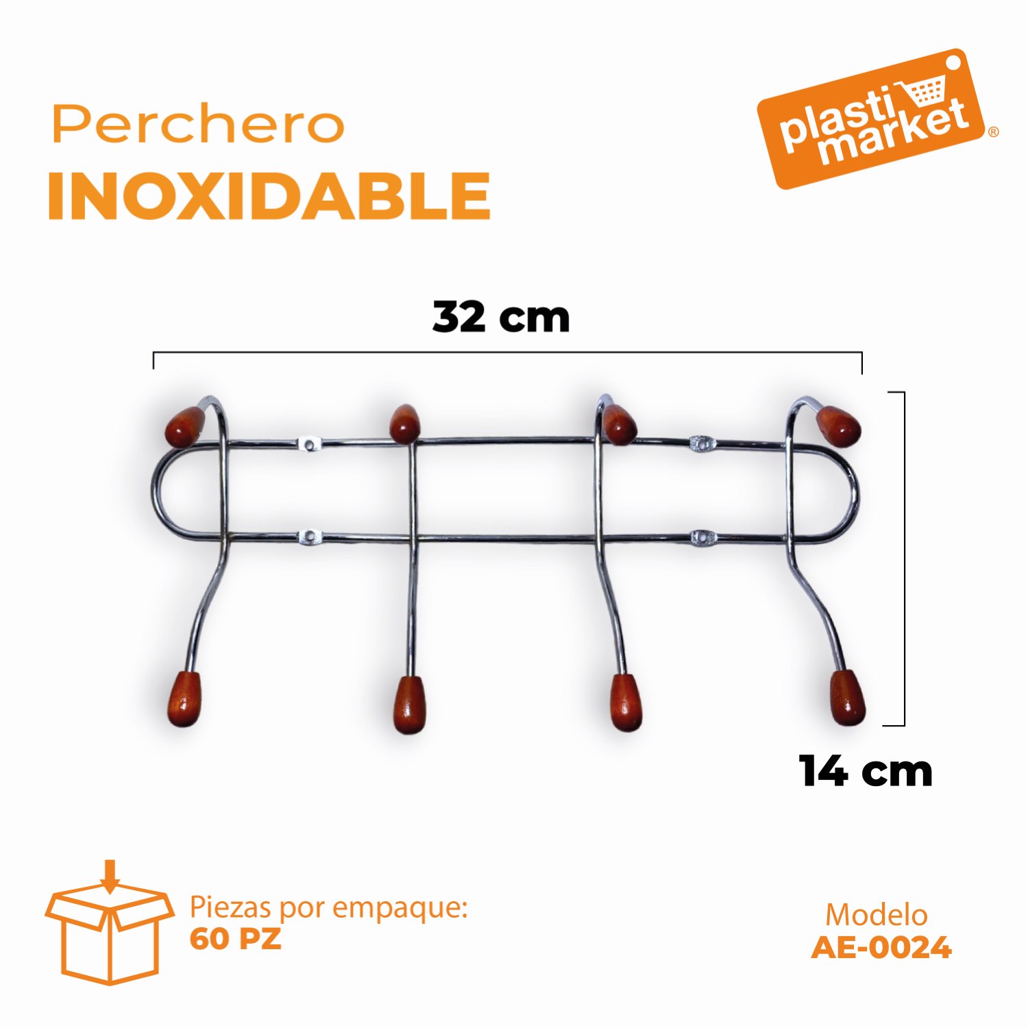AE-0024 PERCHERO INOXIDABLE 32 CM.