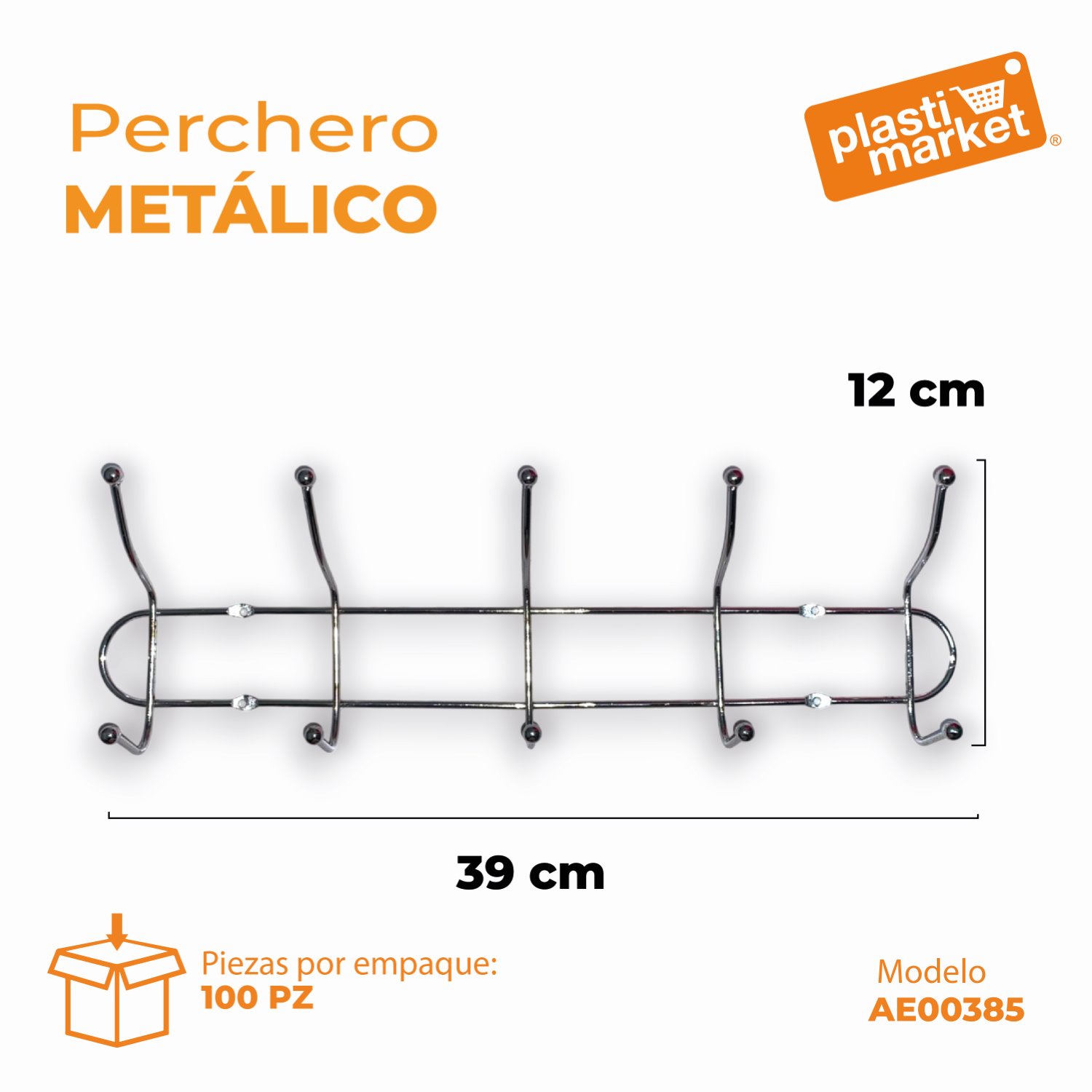 AE-0038-5 PERCHERO METALICO 39 CM.