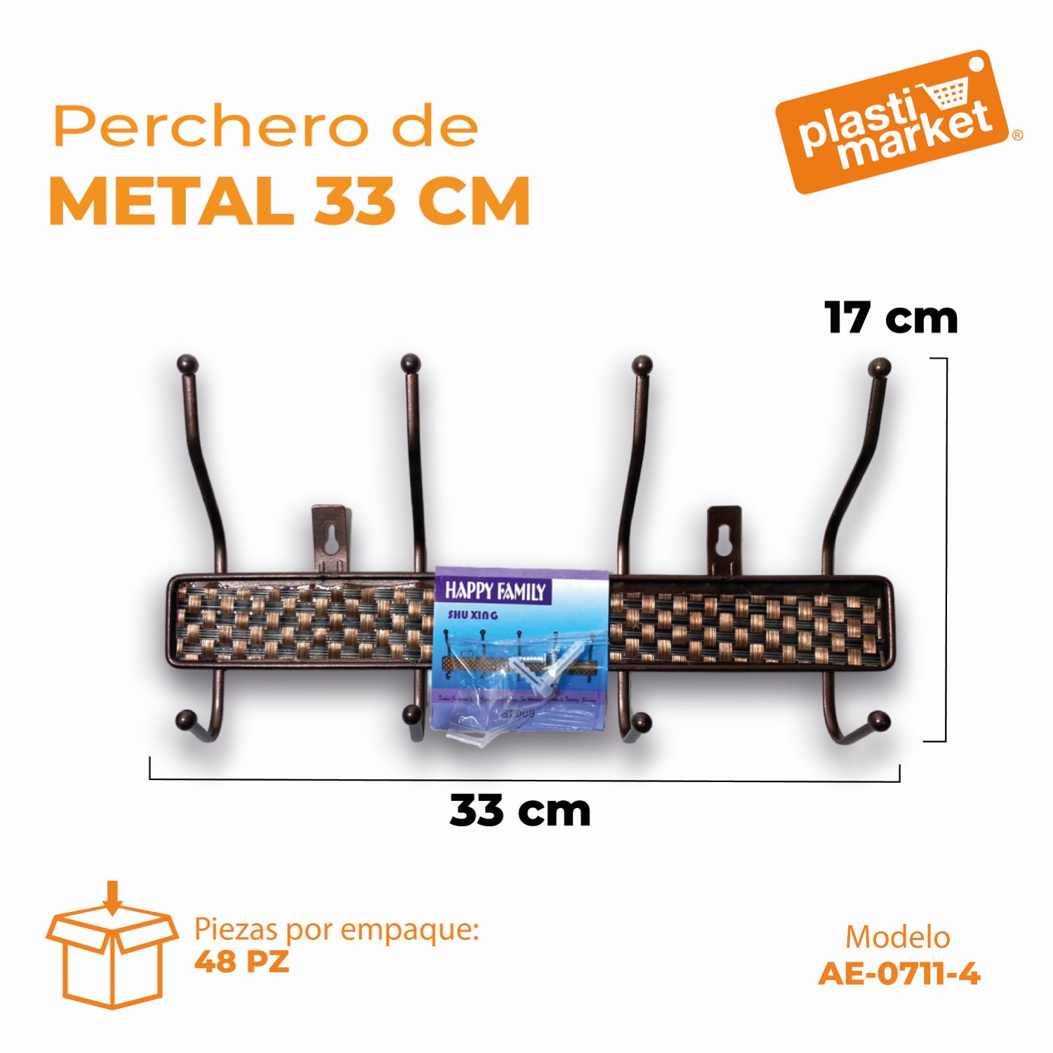 AE-0711-4 PERCHERO DE METAL 32.5 CM.