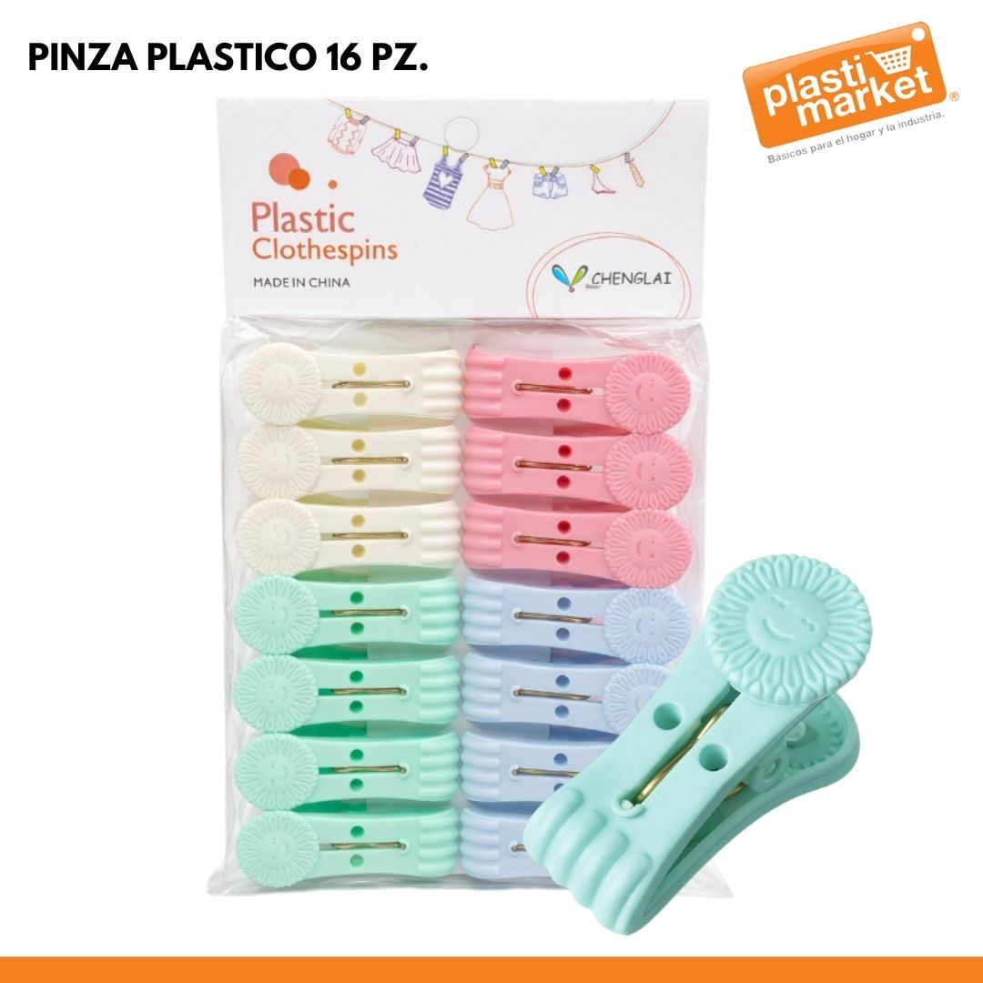 AE-3001-16 PINZA PLASTICO 16 PZ.