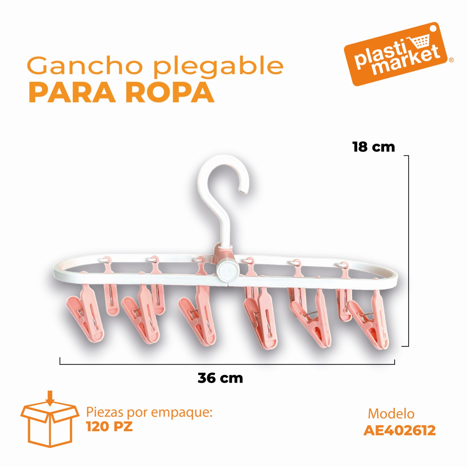 AE-4026-12 GANCHO PLEGABLE P/ROPA