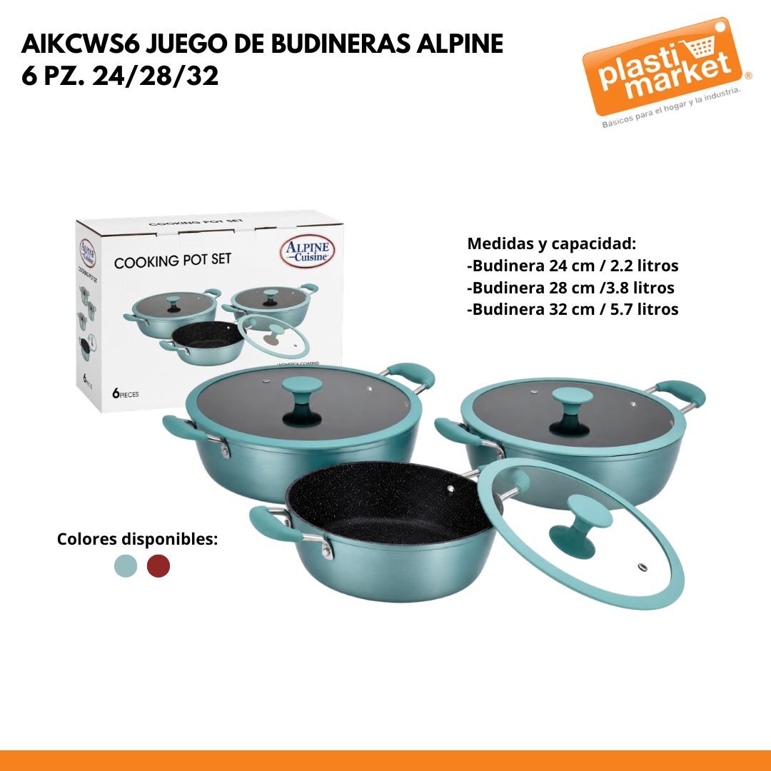 AIKCWS6 JUEGO DE BUDINERAS ALPINE 6 PZ. 24/28/32