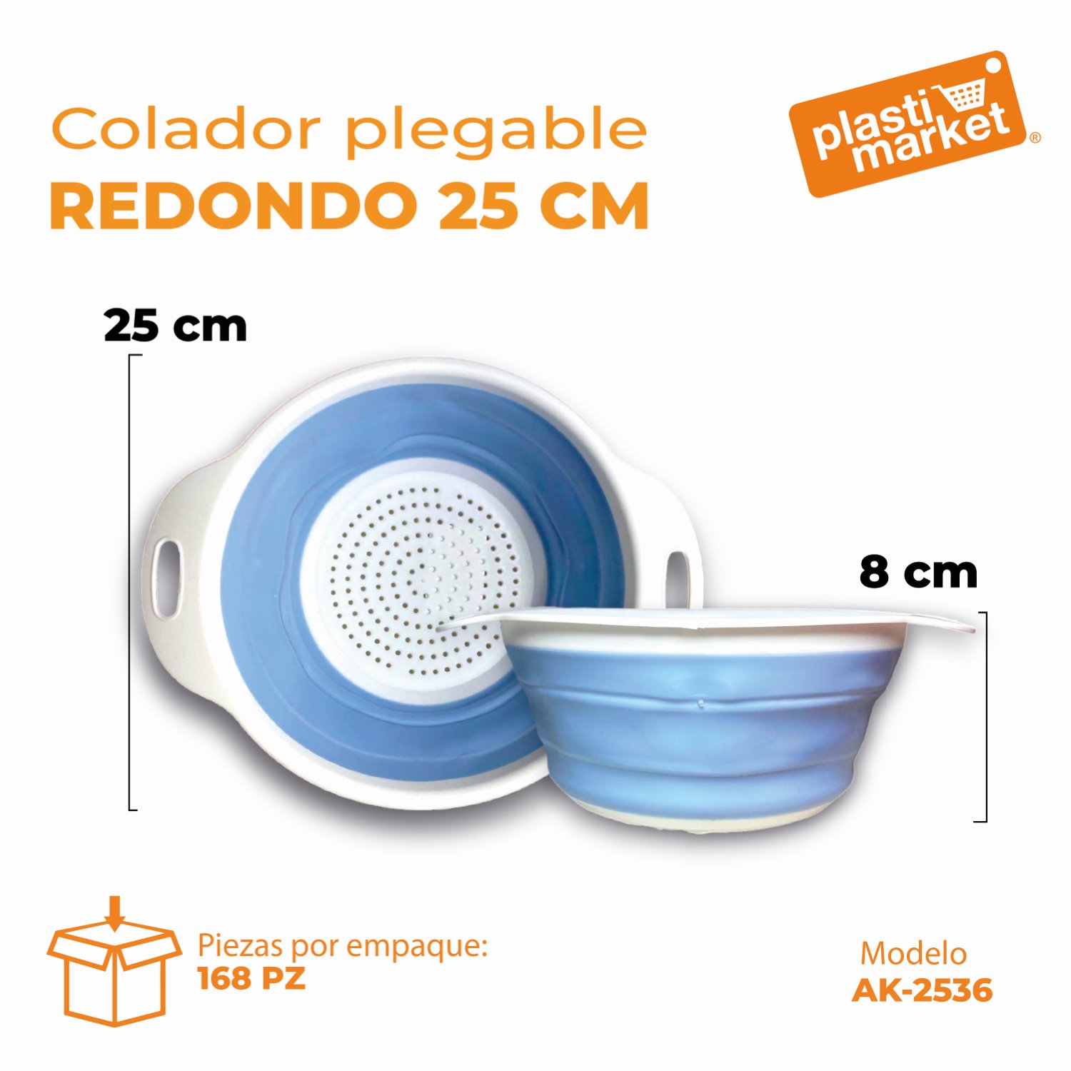 AK-2536 COLADOR PLEGABLE REDONDO 25 CM.