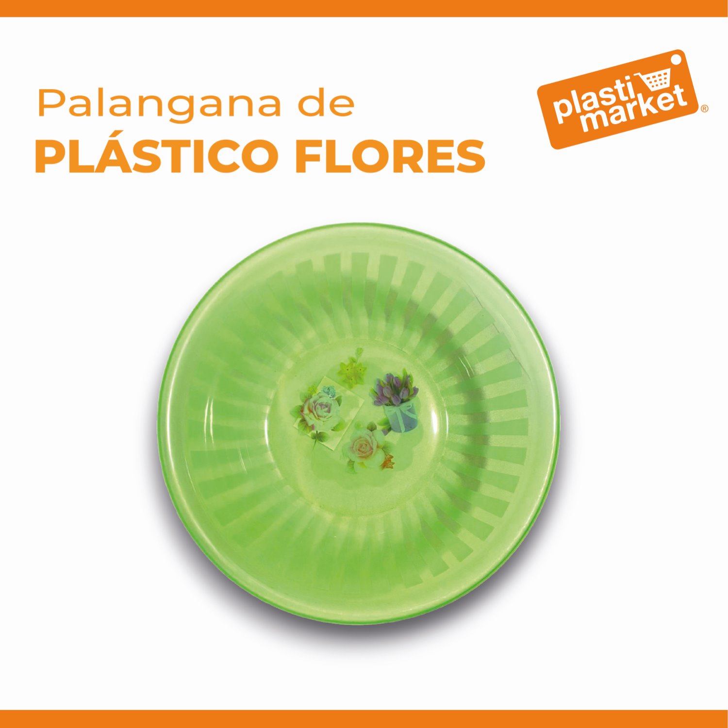 AK-2661-4 PALANGANA DE PLASTICO FLORES 27 CM.