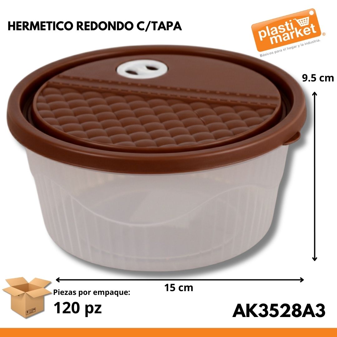 AK-3528A-3 HERMETICO REDONDO C/TAPA