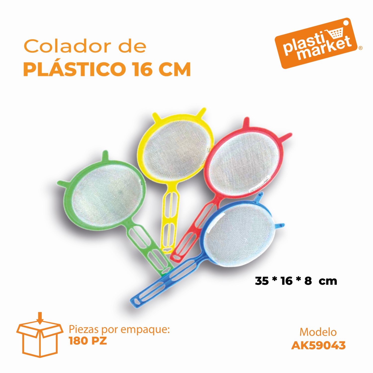 AK-5904-3 COLADOR DE PLASTICO 16 CM.