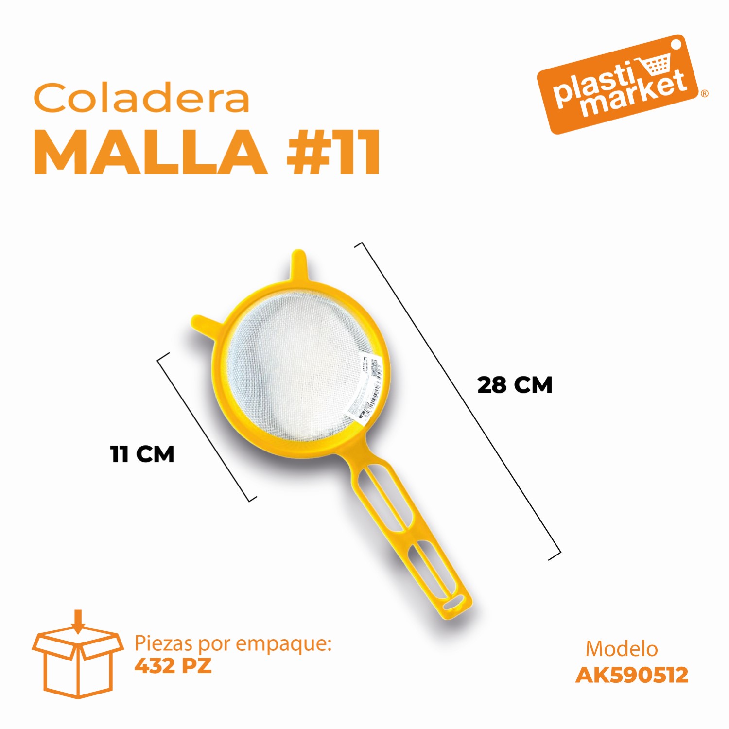 AK-5905-12 COLADERA MALLA 11 CM.