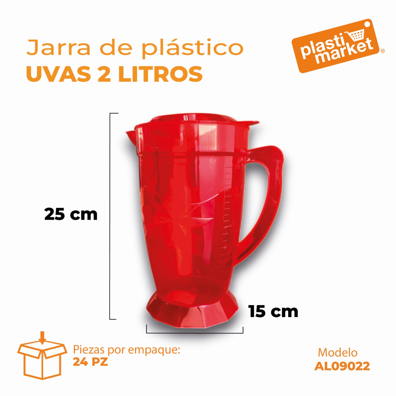 AL-0902-2 JARRA DE PLASTICO UVAS 2 LTS.