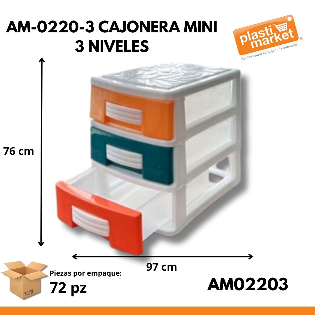 AM-0220-3 CAJONERA MINI 3 NIVELES