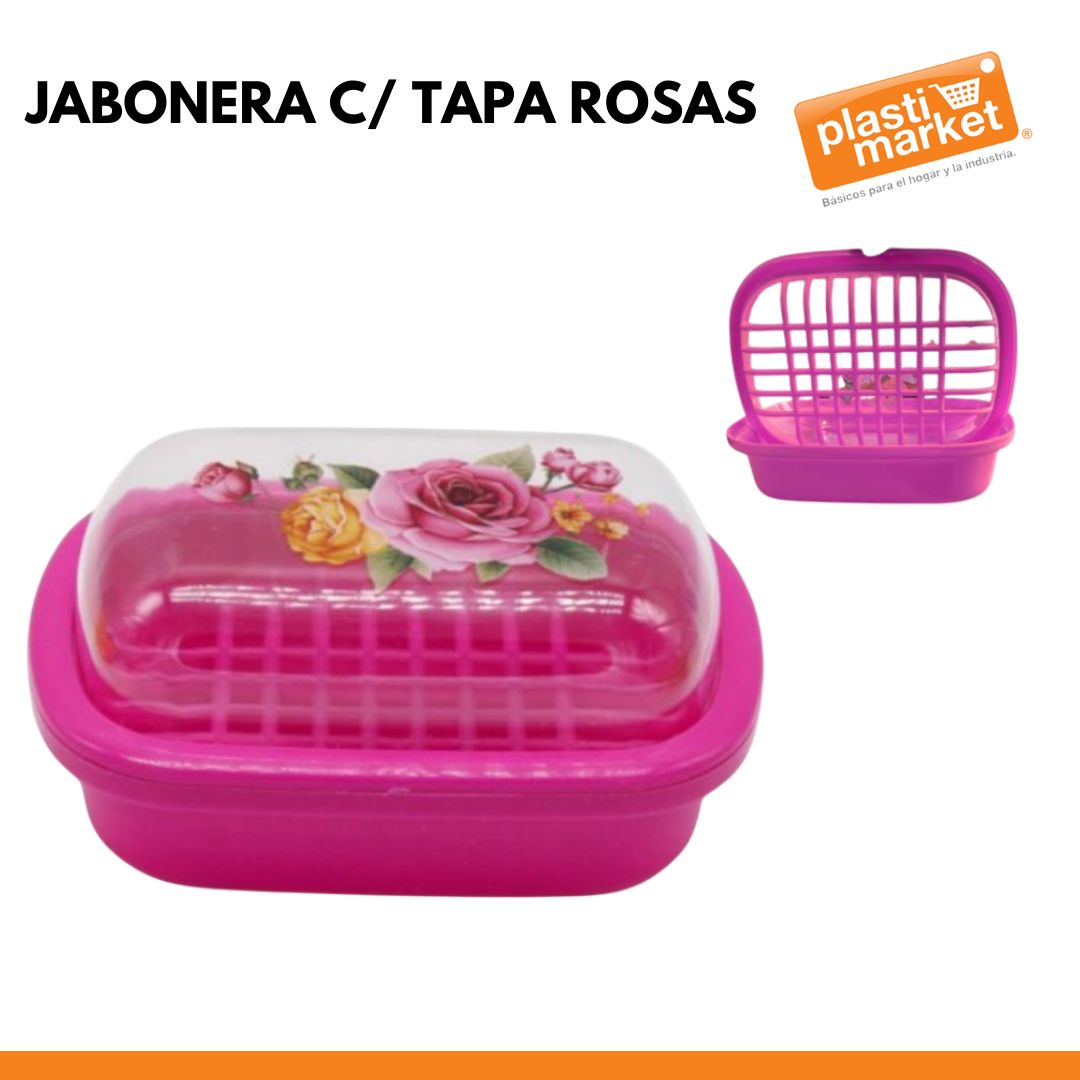 AO-2008 JABONERA C/TAPA ROSAS