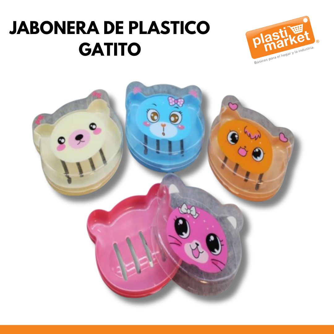 AO-2027 JABONERA DE PLASTICO GATITO