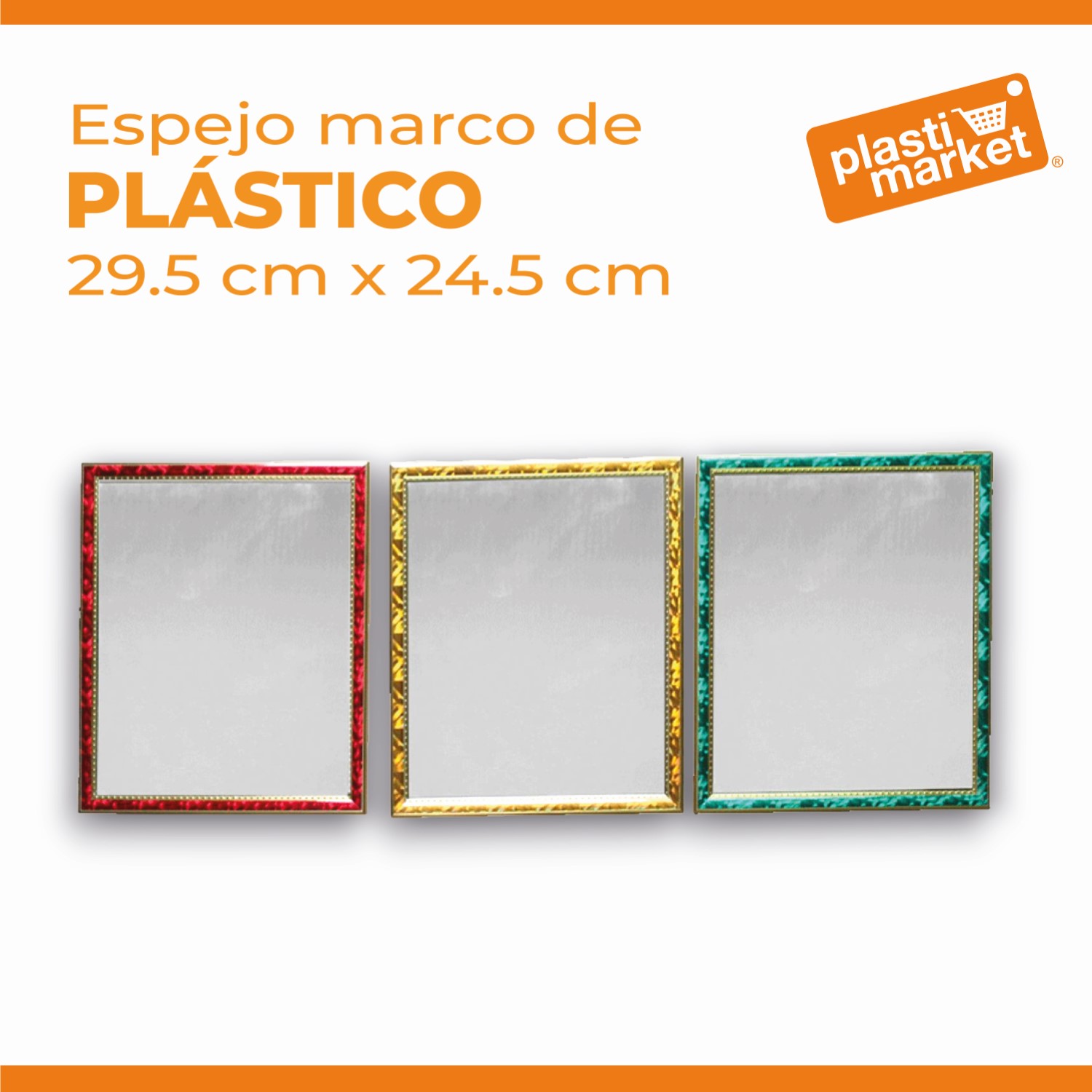 AO-9530-12 ESPEJO MARCO DE PLASTICO 29.5X24.5 CM.