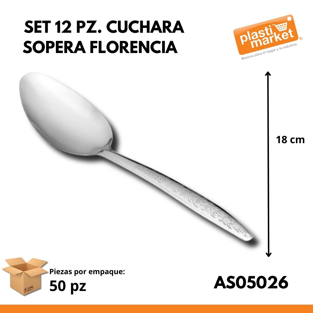 AS-0502-6 SET 12 PZ. CUCHARA SOPERA FLORENCIA