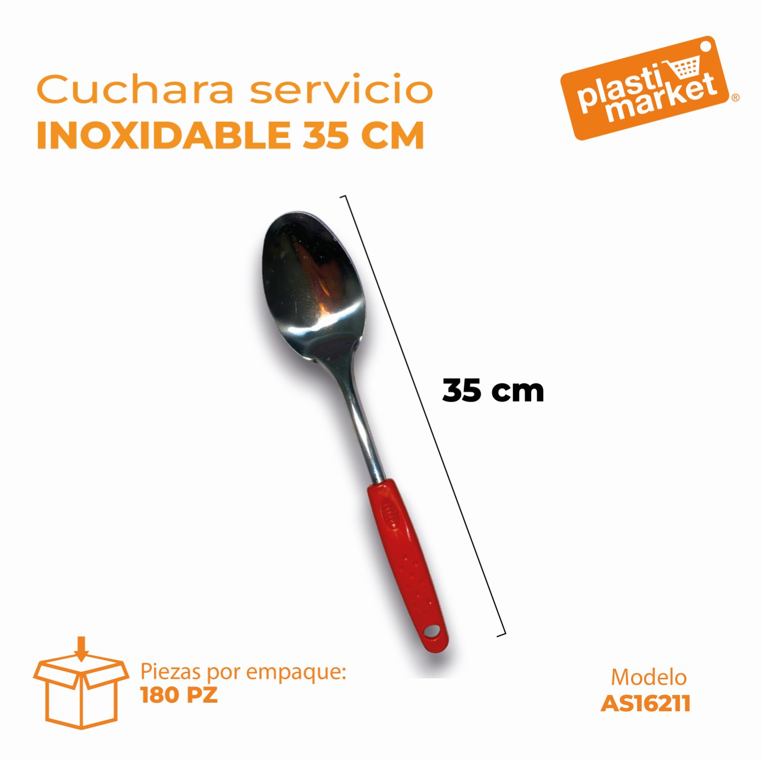 AS-1621-1 CUCHARA SEVICIO INOXIDABLE 35 CM.