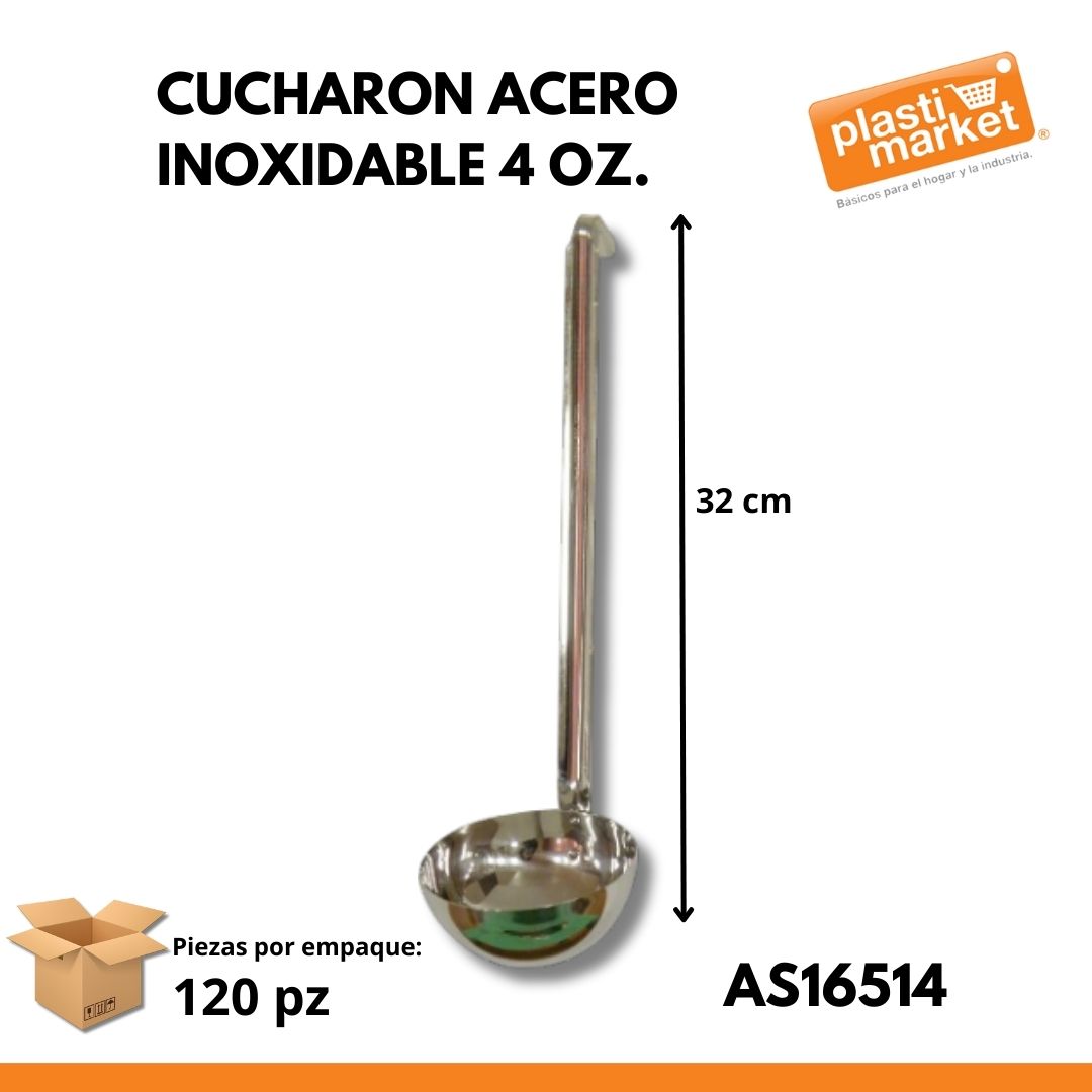 AS-1651-4 CUCHARON ACERO INOXIDABLE 4 OZ.