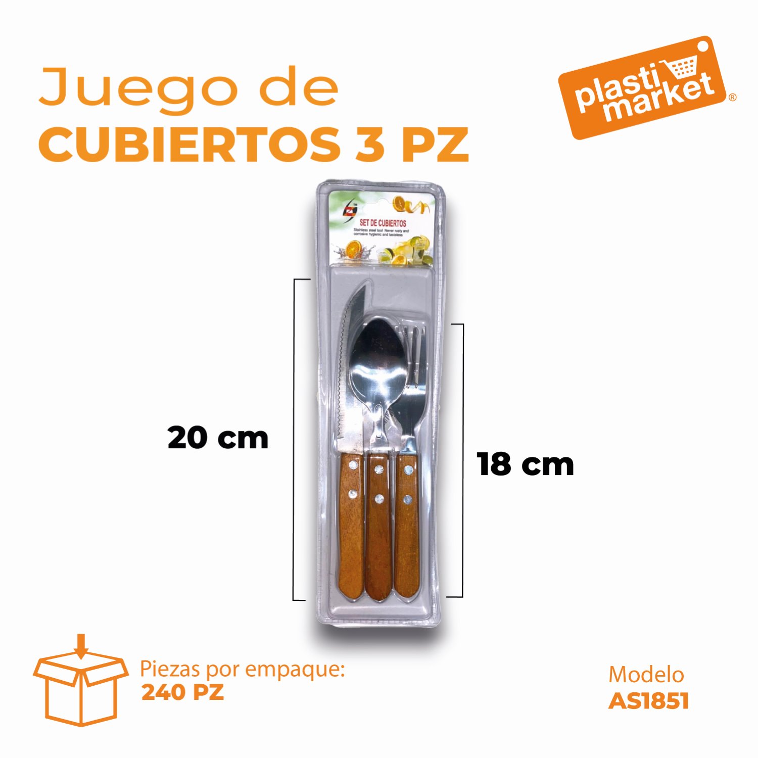 AS-1851 JUEGO DE CUBIERTOS 3 PZ.