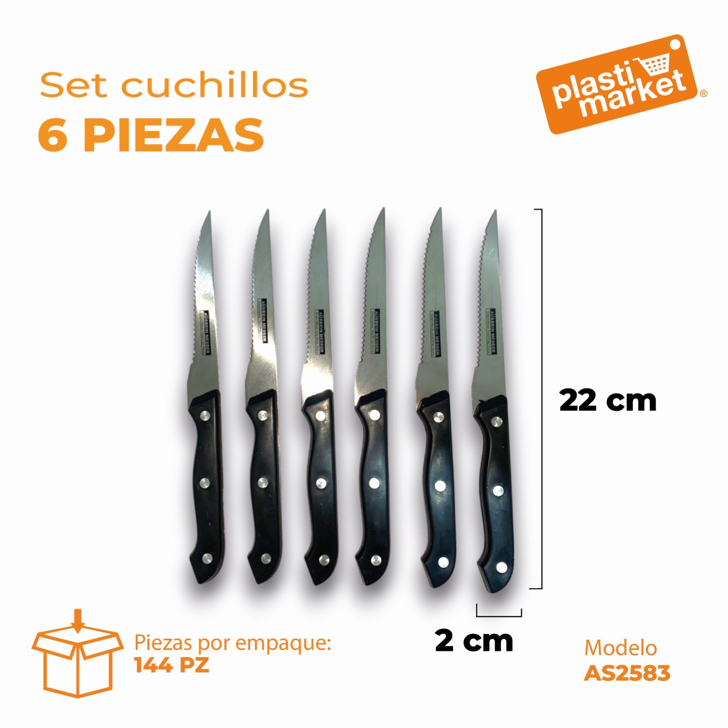 AS-2583 SET CUCHILLOS 6 PZ.