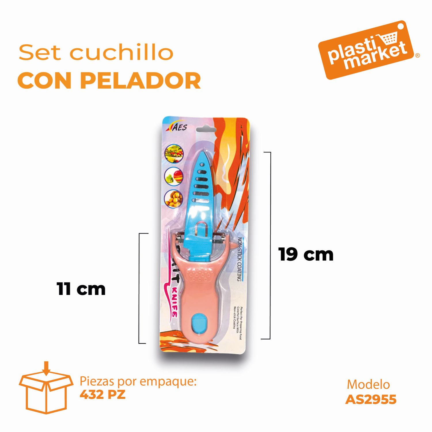 AS-2955 SET CUCHILLO C/PELADOR