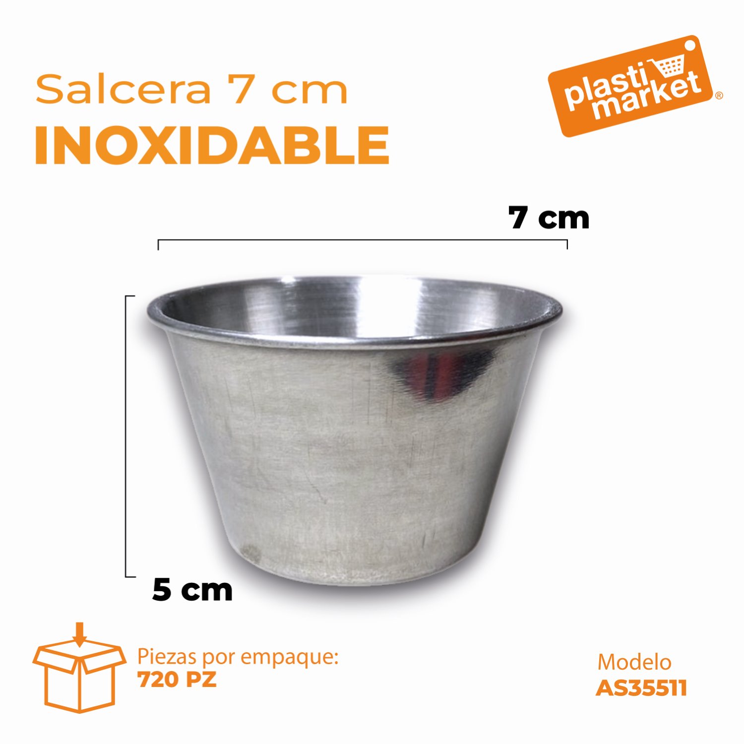 AS-3551-1 SALCERA INOXIDABLE 7 CM.